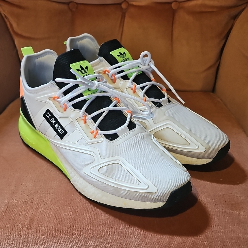 Adidas ZX 2K Boost White Neon Sneakers
